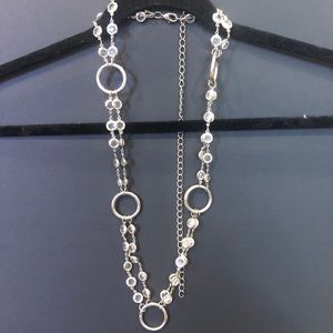 Metal Chain Belt with Faux Crystals